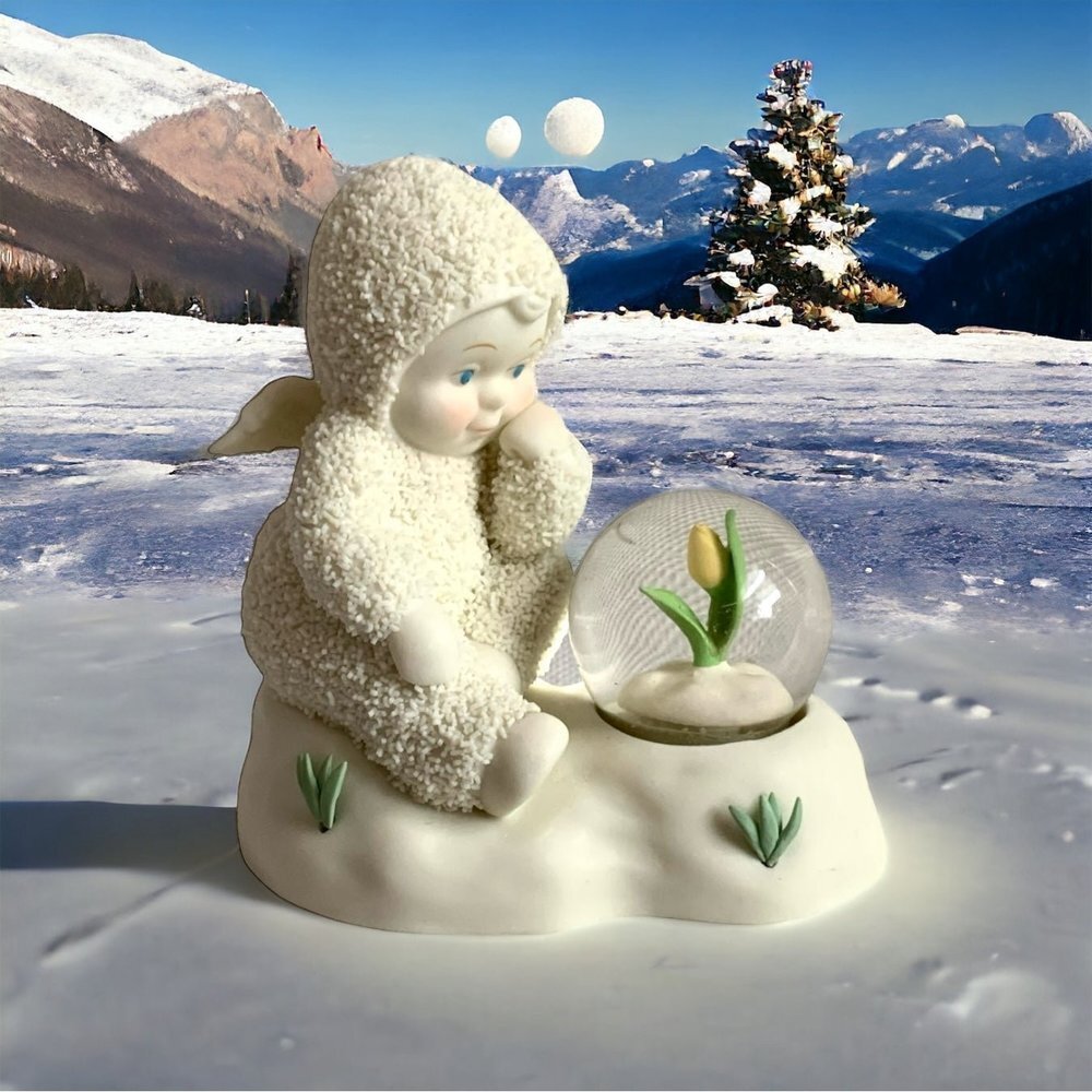 VNTG 2004 Department56 Snowbaby Mini-Water Globe Love Will Make it Grow Statue